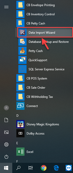 เปิดโปรแกรม โดยคลิกที่ Data Import Wizard